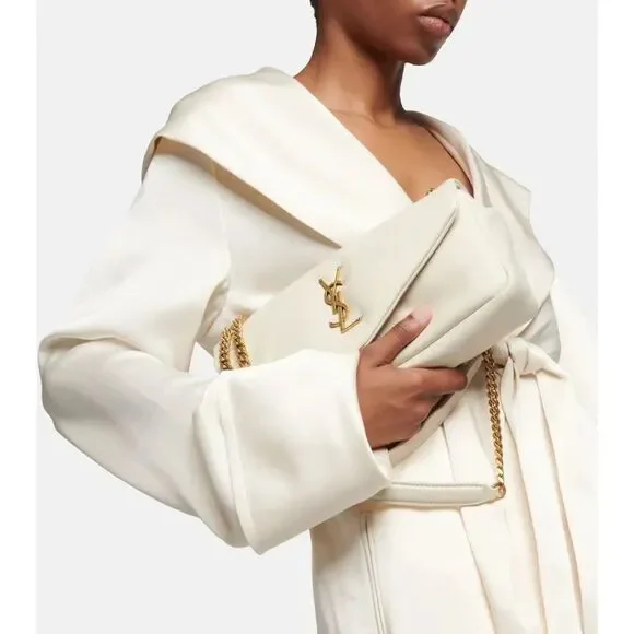 Yves Saint Laurent White Leather Chain Bag - Picture 10 of 10